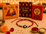 El Regalo Evil Eye Bracelet Rakhi for Brother with Roli Chawal in Gift Box (Red)