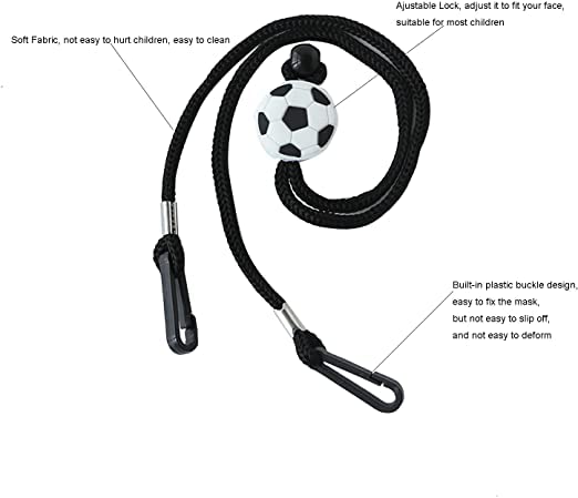 El Regalo Football Safety Facemask Lanyard for Kids- Boys & Girls | Child Adjustable Lanyard Handy Convenient Safety Face Mask Holder Rope, Mask Holder for Kids, Adjustable Mask Strap (4)