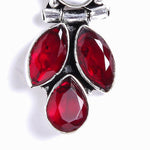 El Regalo Pearl Earrings, 925 Silver Plated Vintage Stones Pearls Stud Earrings for Women & Girls- Silver Lookalike Pearls Earrings (Red)