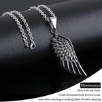 El Regalo Stainless Steel Angel Wing Feather Pendant Unisex Necklace for Men Women: Guardian Elegance Gothic Feather Necklace