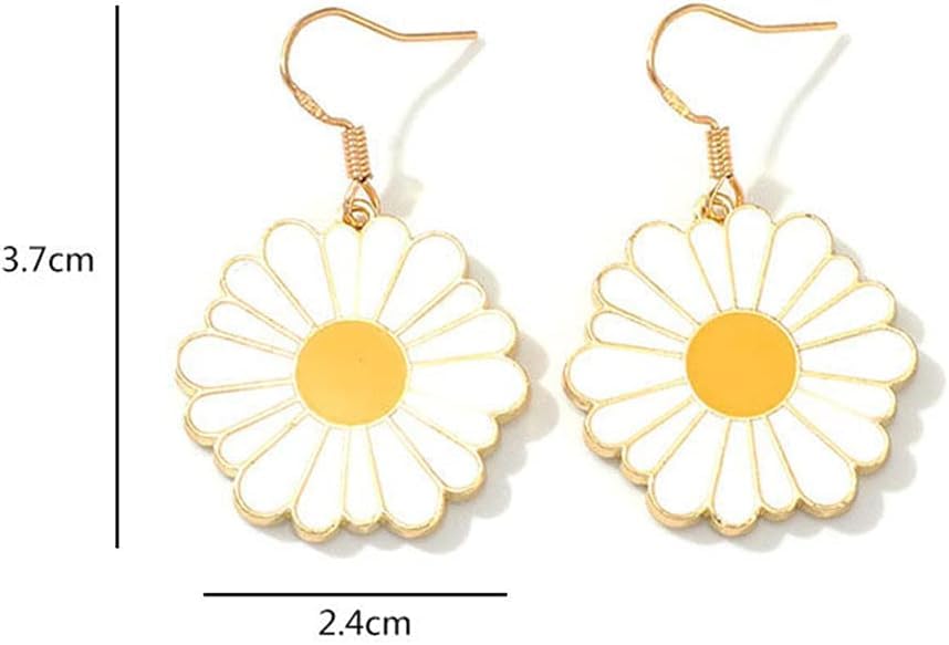 El Regalo 1 Pair Daisy Flower Earrings for Girls & Women- Cute Flower Earrings (Style-7)