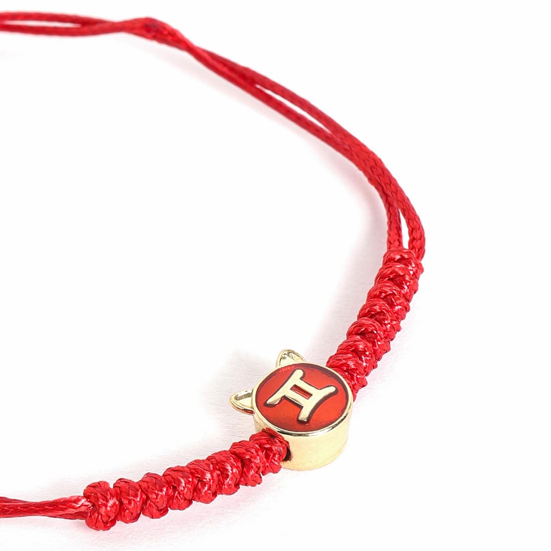 El Regalo 1 PC Zodiac Signs/Sun Signs Red Thread Bracelet Rakhi for Bhai/Brother/Niece or Nephew - Zodiac Sign Rakhi, Roli-Chawal Shagun, Rakhi Message Card in Rakhi Box (Gemini Rakhi)
