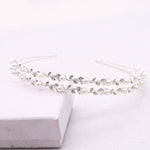 El Regalo Bridal Hair Accessory- Fancy Double-Layered Rhinestone & Pearl Vine Hairband for Girls & Women- Bridal, Bridesmaids HairBand (Silver)