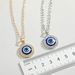 El Regalo Evil Eye Pendant Necklace for Girls & Women | Evil Eye Necklace Third Blue Eyes Amulet Protection Pendant for Girls & Women (Silver)