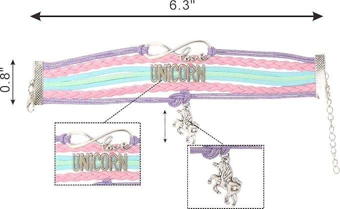 El Regalo Multi-layered Unicorn Infinity Love Charm Rakhi for Brother/Sister/Niece/Nephew with Roli Chawal in Rakhi Gift Box (Purple Unicorn)