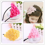 El Regalo Flower Crown Fancy Hairband/Headbands for Girls Kids - Board Flower Pearls Hair Accessories for Kids (Yellow Flowers)