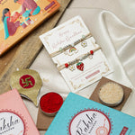 El Regalo 2 PCs Cute Kids Fancy Rakhis Combo Set - Beautiful 2 Kids Rakhis Set with Roli Chawal, Rakhi Message Card in Rakhi Gift Box for Little Brother/Niece/Nephew (Strawberry & Rainbow Rakhis)
