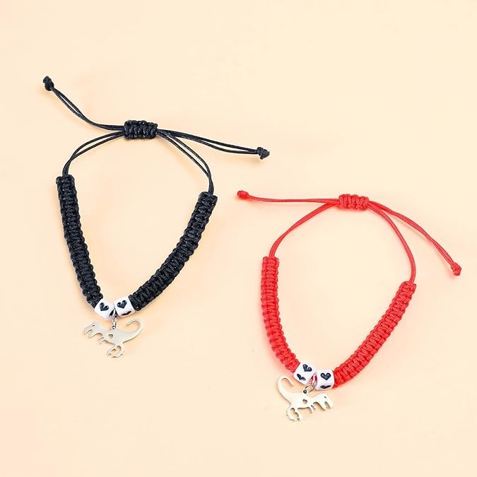 El Regalo Cute Rakhi for Brother- Fancy Tyrannosaurus Dinosaur Bracelet Rakhi for Bhai with Roli Chawal, Rakhi Message Card in Rakhi Gift Box (Black Heart Dino)
