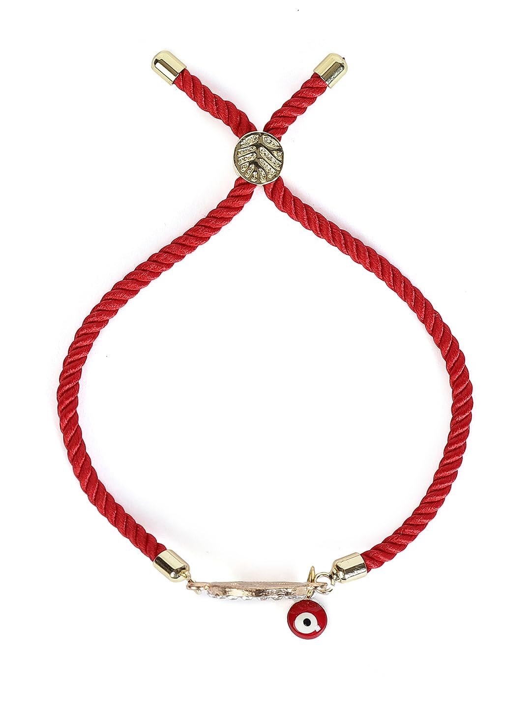 El Regalo Name Initials Evil Eye Bracelet Rakhi for Brother- Name Letter CZ Rakhi with Roli Chawal, Message Card in Rakshabandhan Box for Bhai (Red- B)