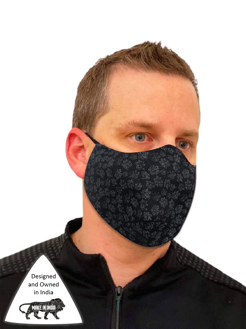 El Regalo 2 Large/Plus Size Cotton Face Mask | (Set of 2) Plus size masks with adjustable earloops | Plus Size 3 Layers Soft Cotton Masks | Reusable, Breathable and Washable (Color Option- 4)