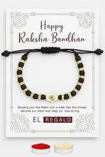 El Regalo Elegant Evil Eye/Hamsa Hand Rakhi for Brother- Beautiful Bracelet Rakhi for Bhai with Roli Chanwal, Message Card in Rakshabandhan Box (Hamsa Hand)