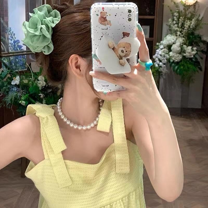 El Regalo 1pc Bohemian Large Flower Hair Claw Clip for Women & Girls - Elegant Multi-Layer Floral Shark Clip, Strong Grip Updo Accessory for Festive, Wedding, Party & Regular Use (Green)