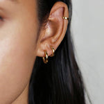 El Regalo 18K Gold Plated Anti-Tarnish Stainless Steel Huggie Hoop Earrings Combo - Set of 3 Pairs | Waterproof Minimalist Baali for Women & Girls | Cartilage & Second Piercing Jewelry