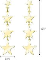 El Regalo Cute & Trendy Gold Star Tassel Earrings- 4 Star Statement Tassel Earrings Stud Earrings for Women & Girls