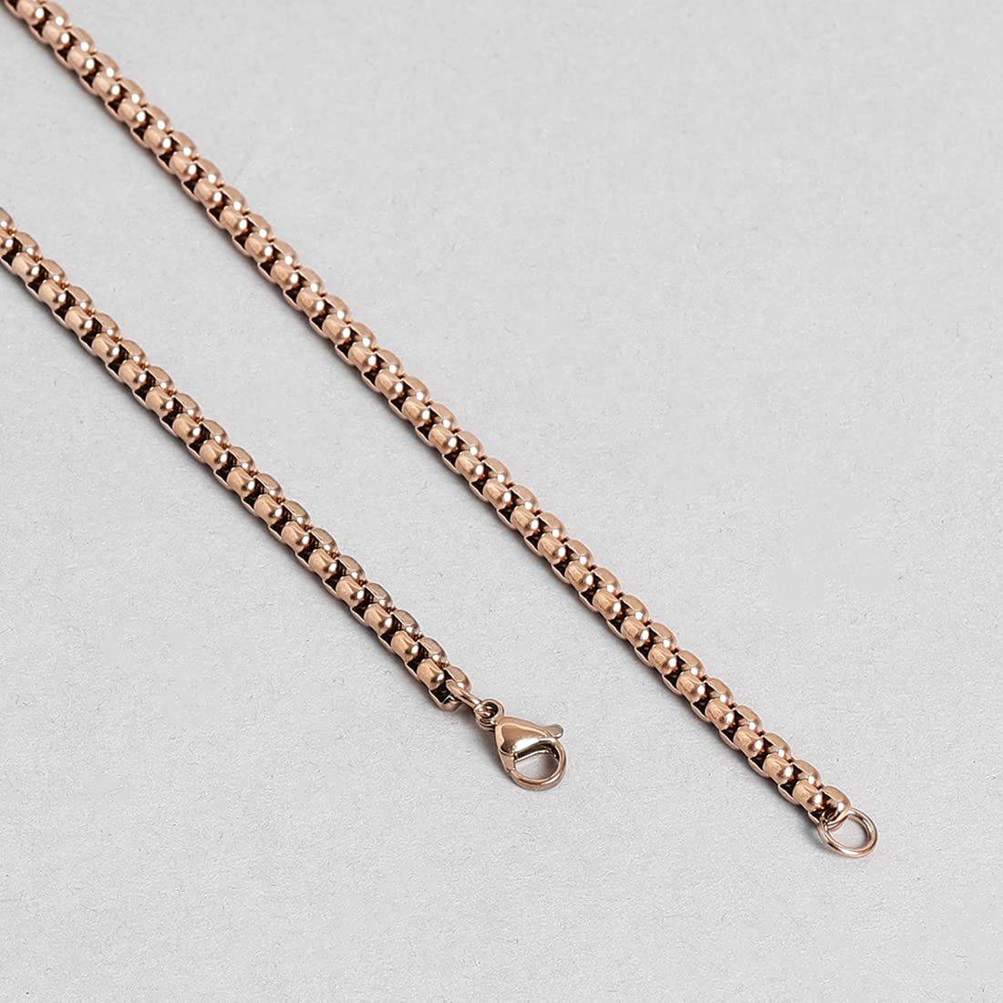 El Regalo AUM OM Pendant Necklace for Men/Boys: Stainless Steel OM Mahadev Damroo Pendant Necklace for Man/Boys (Rose Gold OM)