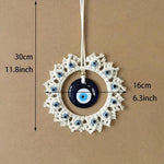 El Regalo Macrame Nazar Battu Wall Hanging with Big Evil Eye Charm | Handmade Bohemian Style Wall Decor for Home & Office | Macrame Evil Eye Protection Hanging (6.3 Inches Diameter)