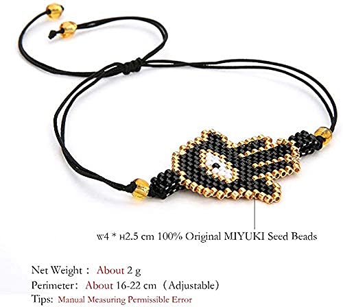 El Regalo Evil Eye Miyuki Seed Beads Rakhi | Handmade 100% Authentic Japanese Miyuki Seed Rakhi with shagun, Rakhi Card in Gift Box (Black Hamsa Hand Evil Eye)