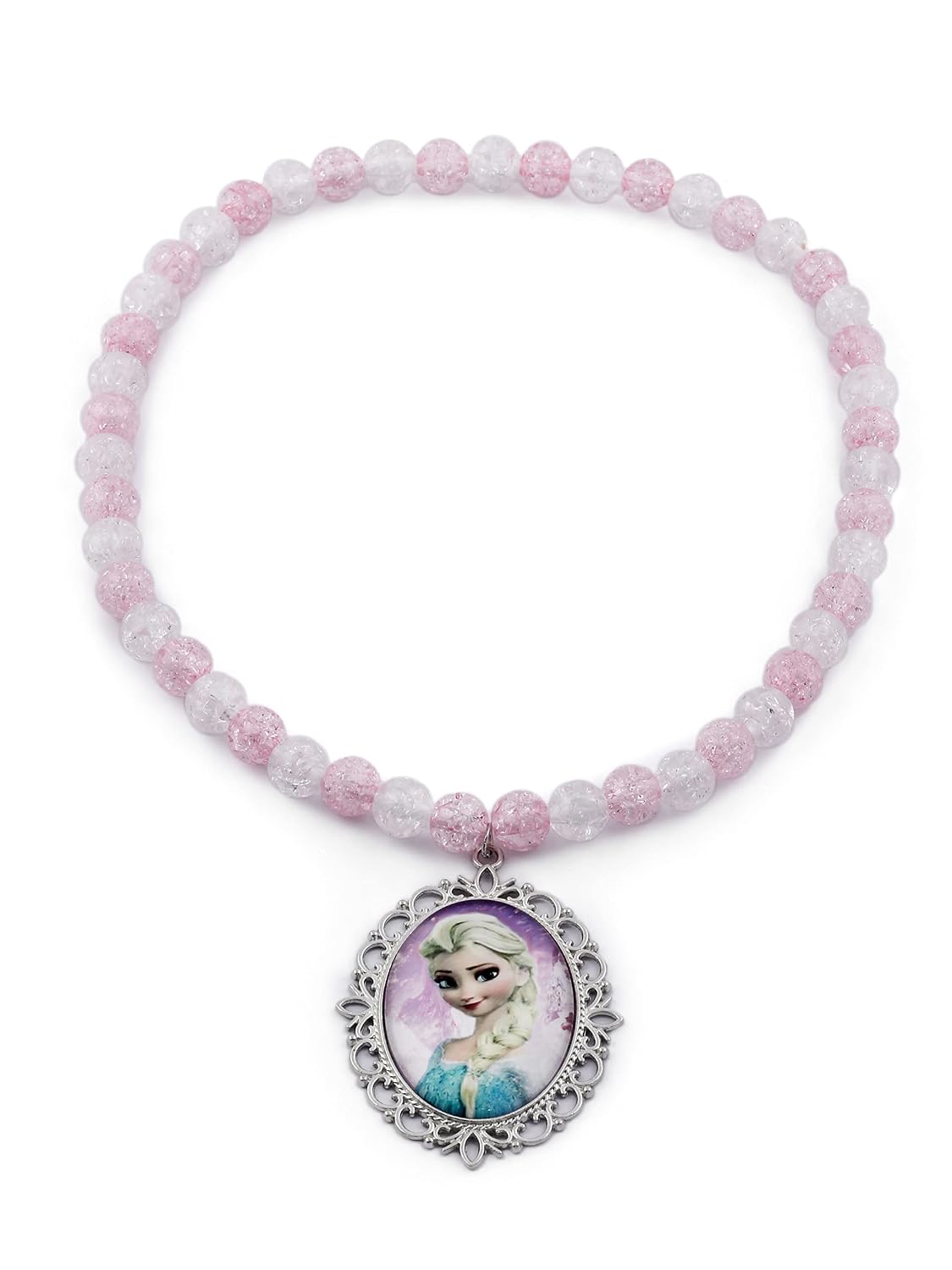 El Regalo Beautiful Princess Necklace & Bracelet Kids Jewelry Set for Girls Kids/Kids Princess Accessories (Pink)