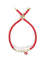 El Regalo Name Initials Evil Eye Bracelet Rakhi for Brother- Name Letter CZ Rakhi with Roli Chawal, Message Card in Rakshabandhan Box for Bhai (Red- G)
