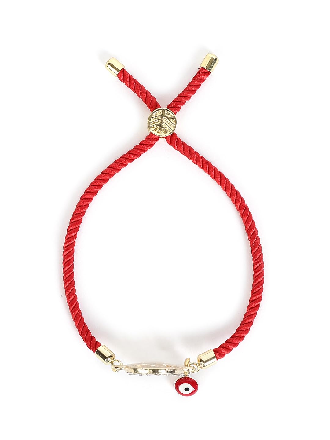 El Regalo Name Initials Evil Eye Bracelet Rakhi for Brother- Name Letter CZ Rakhi with Roli Chawal, Message Card in Rakshabandhan Box for Bhai (Red- G)