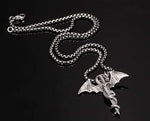 El Regalo Hip Hop Creative Sword Wing Dragon Pendant Chain Necklace for Boys/Men (Silver Sword)