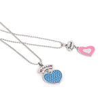 El Regalo 2 PCs Best Friend BFF Enamel Hearts Unisex Pendant Necklaces Set for Kids/Girls/Boys/Besties/Soul Sisters (Option-3)