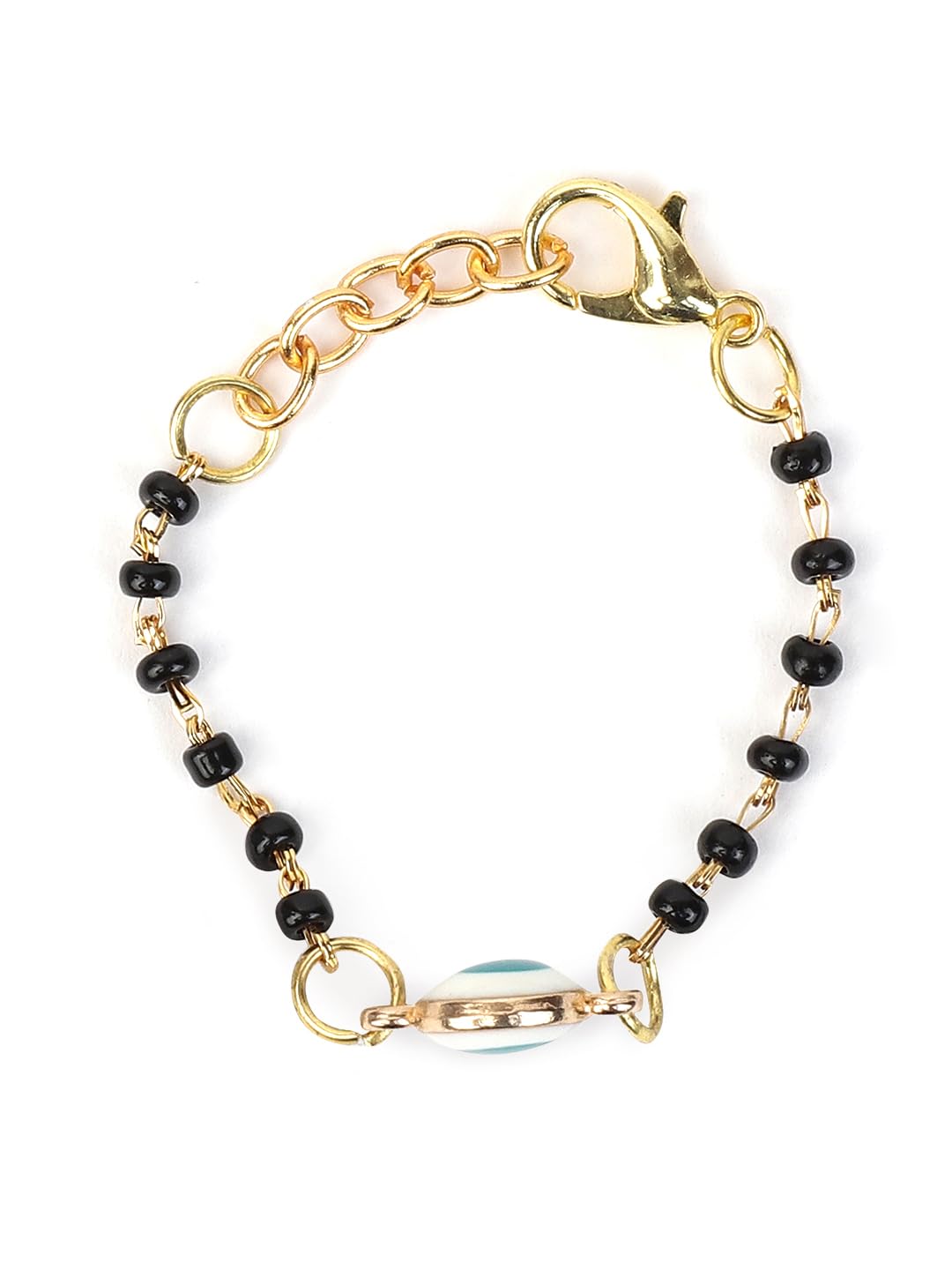 El Regalo Cute Evil Eye Nazaria Bracelet Rakhi for Babies/Kids with Roli Chawal, Rakhi Message card in Rakhi Gift Box- Baby Nazaria Rakhi (White Evil Eye Nazaria Rakhi)
