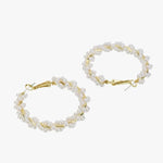 El Regalo Retro Elegant Double Row Imitation Pearl Oval Hoop Earrings for Women - Fashion Pearl Double Layer Ear Buckle Hoops (Pig Pearls Hoop Earrings)