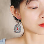 El Regalo 3 Pairs Earrings Combo of Vintage Bohemian Dangle Earrings for Women, 3-Pair Multi-Pack, Handmade Retro Tribal Drop Jewelry, Ethnic Bronze & Silver Tone Statement Earrings (Style-3)