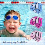 El Regalo Cartoon Fish Swimming Caps for Kids/Girls/Boys (4-16 Years Age Group)- Silicone Waterproof Stretchy Swimming Caps for Girls Boys for Long & Short Hair (Grey)