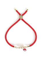 El Regalo Name Initials Evil Eye Bracelet Rakhi for Brother- Name Letter CZ Rakhi with Roli Chawal, Message Card in Rakshabandhan Box for Bhai (Red- M)