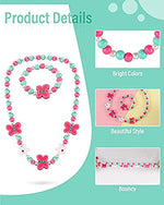 El Regalo Kids/Toddlers/Girls Wooden Beads Handmade Necklace & Bracelet Jewelry Sets (1 Necklace & 1 Bracelet): Kids Princess Jewelry Set (Butterfly Kids Jewelry Set)
