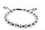 El Regalo 2 PCs Boho Macrame Adjustable Oxidized German Silver Bead Anklet for Girls & Women (Carved Beads)