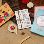 El Regalo 1PC Simple Lotus Flower Rakhi for Brother- Minimalist Lotus Thread Rakhi with Roli Chawal, Rakhi Message Card in Rakhi Gift Box (Option-6)