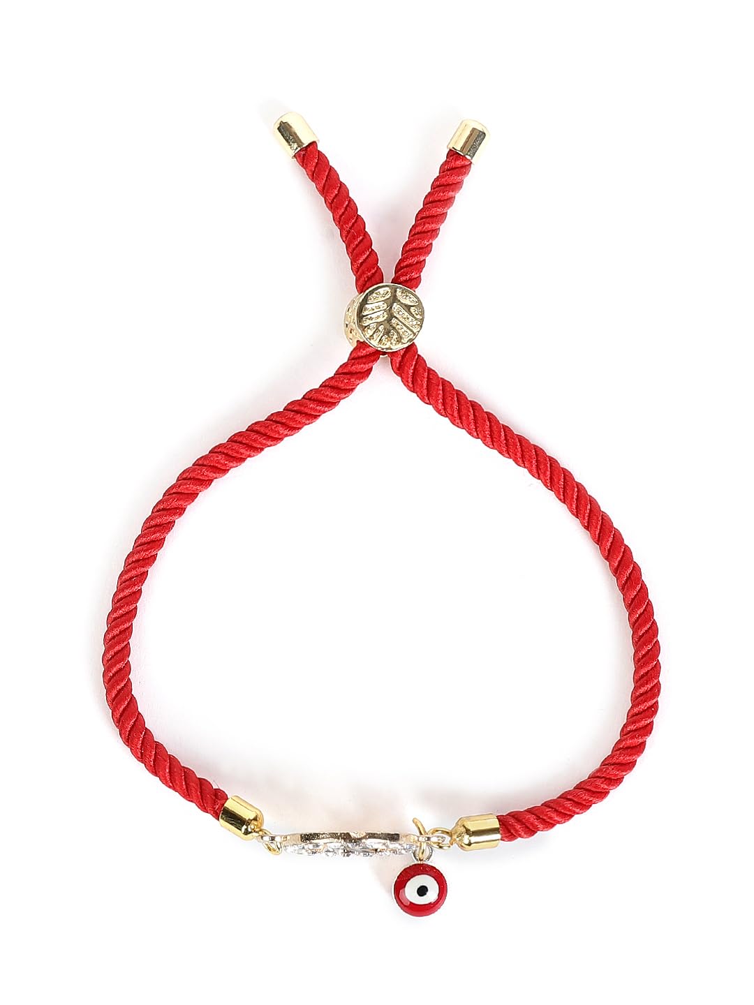 El Regalo Name Initials Evil Eye Bracelet Rakhi for Brother- Name Letter CZ Rakhi with Roli Chawal, Message Card in Rakshabandhan Box for Bhai (Red- R)