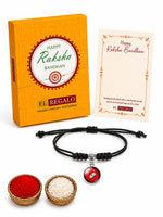 El Regalo 1PC Superhero Kids Rakhi- Fun Kids Bracelet Rakhi with Roli Chawal, Rakhi Message Card in Rakhi Gift Box for Little Bro/Sister/Niece or Nephew (Thor Black Rakhi)