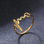 El Regalo Anti tarnish Heartbeat Finger Ring - Stainless Steel Love Heartbeat ECG Finger Ring for Girls/Women- Gift for Her (16)