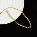 El Regalo Stainless Steel Double Layers 1 Leg Anklet - 1PC Anti-Tarnish, Waterproof Anklets for Girls & Women (Style-3)
