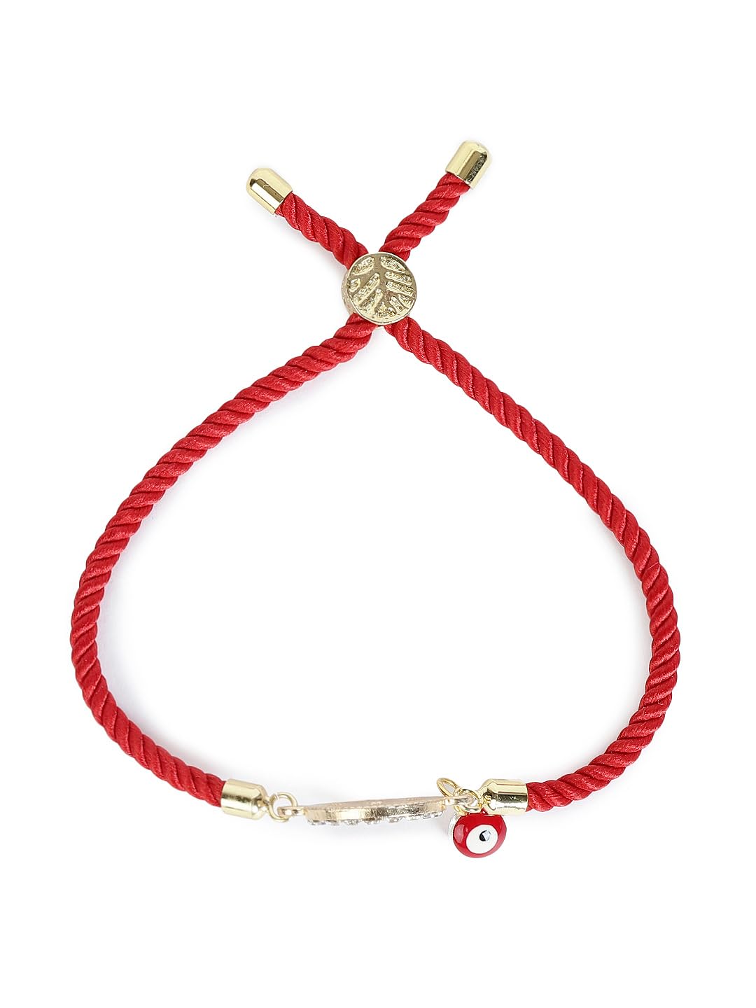El Regalo Name Initials Evil Eye Bracelet Rakhi for Brother- Name Letter CZ Rakhi with Roli Chawal, Message Card in Rakshabandhan Box for Bhai (Red- C)