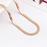 El Regalo 1PC Stainless Steel Anklet- Anti Tarnish, Waterproof 18K Rose Gold Plated Flat Snake Chain Link Dainty Anklet for Girls & Women, Boho Summer Beach Foot Jewelry