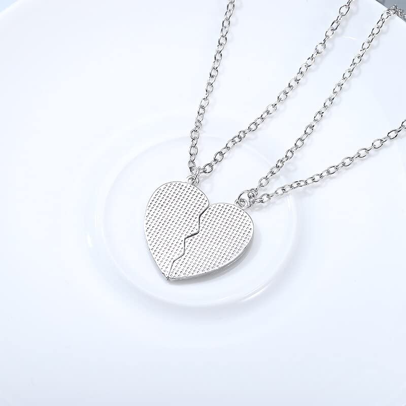 El Regalo 2 PCs Girls Sister Necklace Gifts, Big Sister Little Sister Jewelry Gift for 2,Rainbow Broken Heart BFF Friendship Pendant for Kids Teens Women (Big Sister Little Sister)