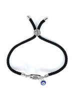 El Regalo Name Initials Evil Eye Bracelet Rakhi for Brother- Name Letter CZ Rakhi with Roli Chawal, Message Card in Rakshabandhan Box for Bhai (Black-P)