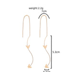 El Regalo Butterfly Threader Earrings- Needle Thread Butterfly Long Tassel Earrings for Girls & Women (Gold)