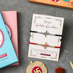 El Regalo Unisex Adult 2Pcs Heart Beat Rakhis Combo For Bhaiya/Bhabhi- Designer & Meaningful Rakhi Set With Roli Chawal, Rakhi Message Card In Rakhi Gift Box For Brother/Sister-In-Law