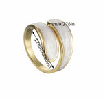 El Regalo Stainless Steel Oil Drip Enamel Finger Ring for Girls & Women- Fancy, Contemporary Adjustable Irregular Finger Rings (Cream)
