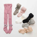 El Regalo 1 Pair Girls' Combed Cotton Bow Tights Pantyhose Leggings Stocking Pants | Party Bow Socks Stockings for Girls (Peach)