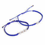 El Regalo 2PCs Pearls Rakhi Combo Set for Bhaiya-Bhabhi/Bhai- Bhatija/Bhatiji- Rakhi Gift Combo with 2 Pearls Rakhi, Roli-Chawal Shagun Pack, Message Card in Gift Box (Blue)