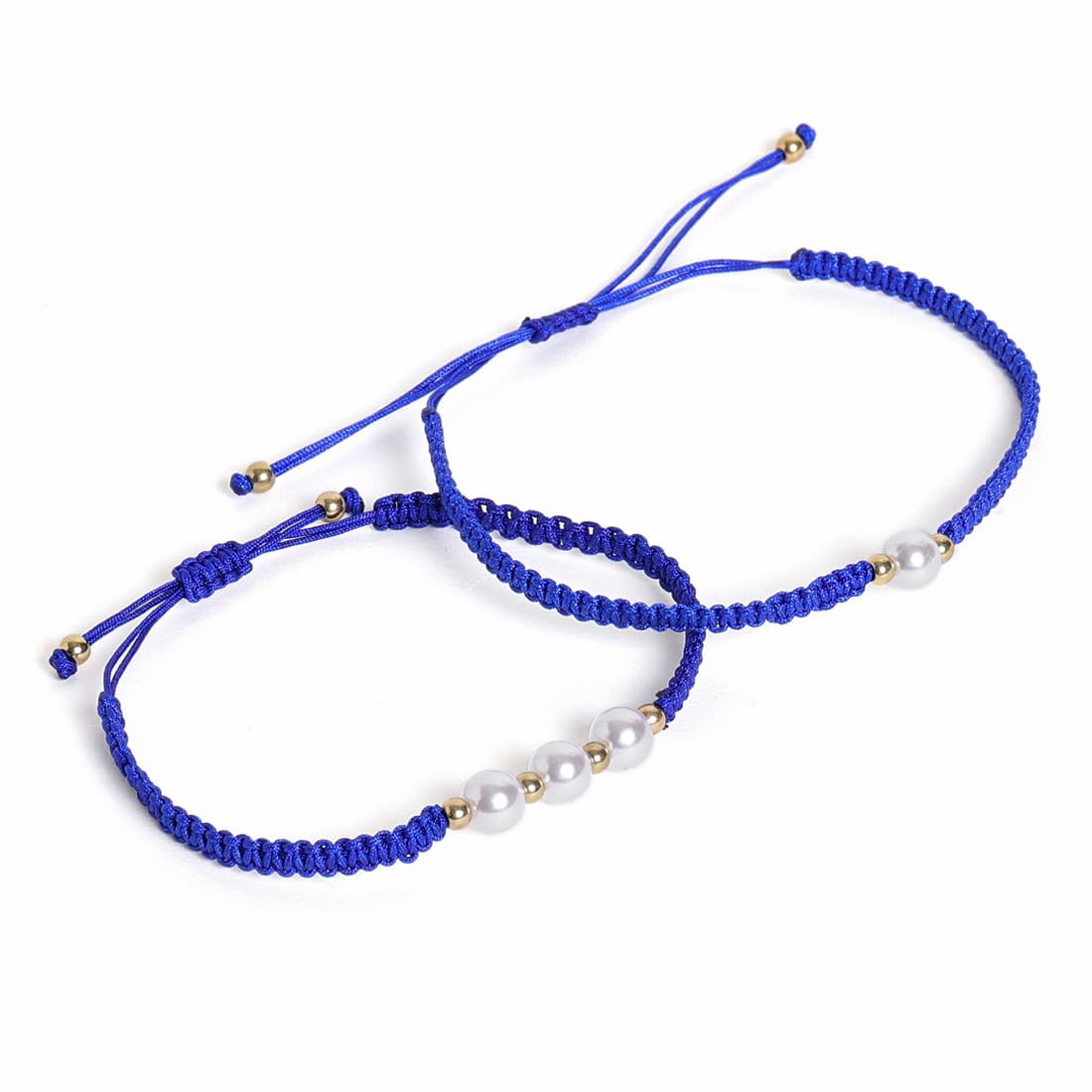 El Regalo 2PCs Pearls Rakhi Combo Set for Bhaiya-Bhabhi/Bhai- Bhatija/Bhatiji- Rakhi Gift Combo with 2 Pearls Rakhi, Roli-Chawal Shagun Pack, Message Card in Gift Box (Blue)