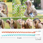 El Regalo Cute Girls Hair Band 6pcs/Lot Headband Crystal Long Elastic Headwear Rainbow Color Free Length Dreadlocks Hair Style Accessories (Rainbow)