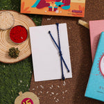 El Regalo 1PC Chakra Rakhi for Brother- Designer Chakra Reiki Healing Symbols Hand Braided Rakhi with shagun, Rakhi Card in Gift Box for Bhaiya/Bhabhi/Niece/Nephew (Throat Chakra)